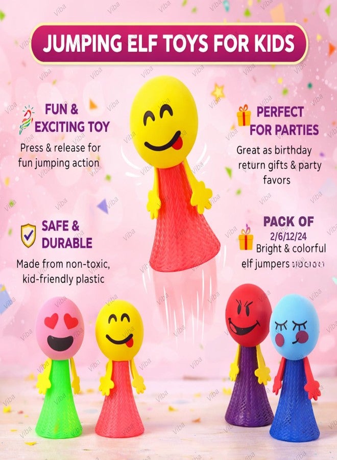 VIBA® Jumping Elf Toy for Kids (Pack of 12) - Jump Toy Jumper Action Figure Birthday Return Gift, Multicolor Party Favor, Classroom Rewards & Goodie Bag Fillers (9cm x 4cm) - Image 3